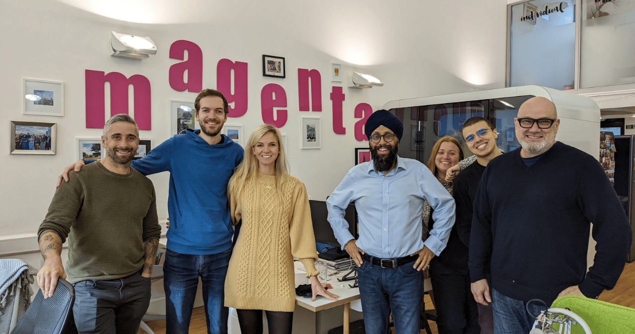 The Magenta team with Kam Singh from EMCOR UK at the energy management workshop.