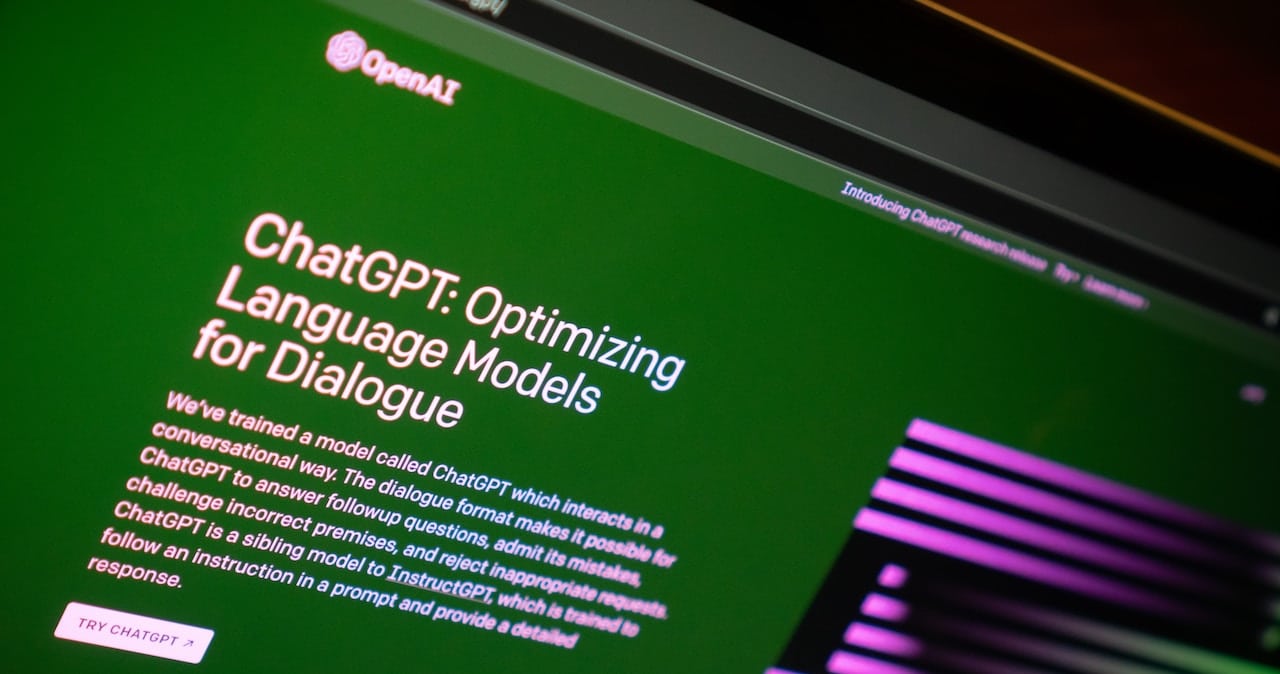 A screenshot of the ChatGPT homepage