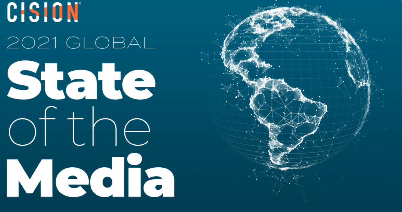 The front page of Cision's 2021 Global State of the Media Report