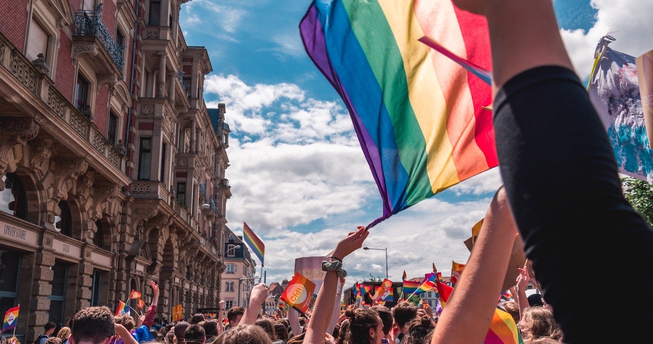 People march at a Pride festival