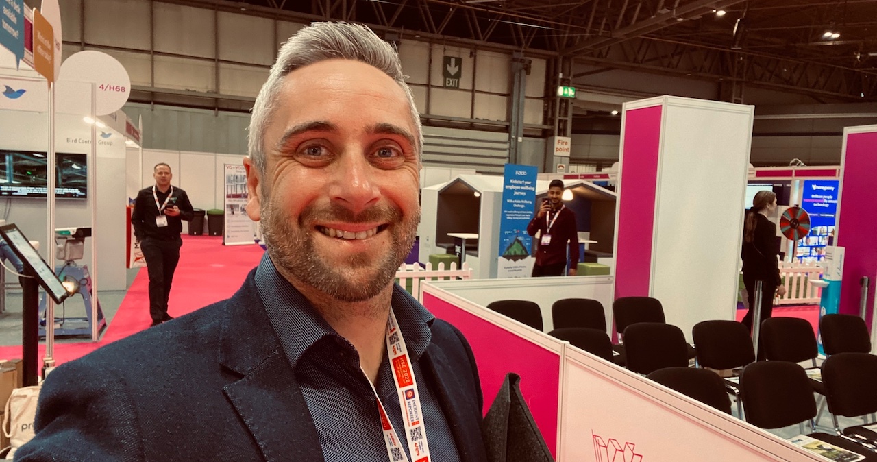 Craig Peters. consultant at Magenta Associates, standing in the NEC Birmingham at The Workplace Event