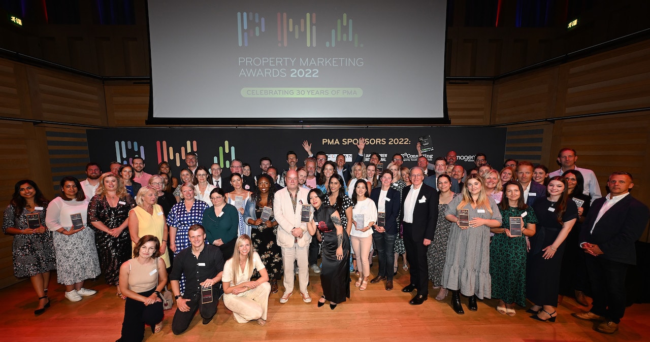 All the award winners from the PMAs 2022 standing on stage