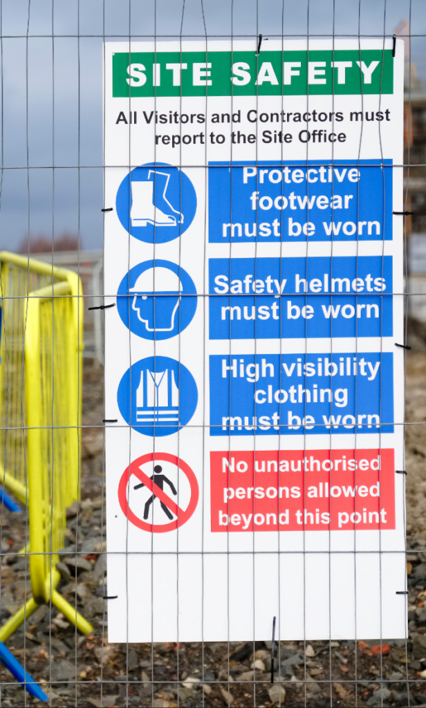 A sign showing health and safety guidance